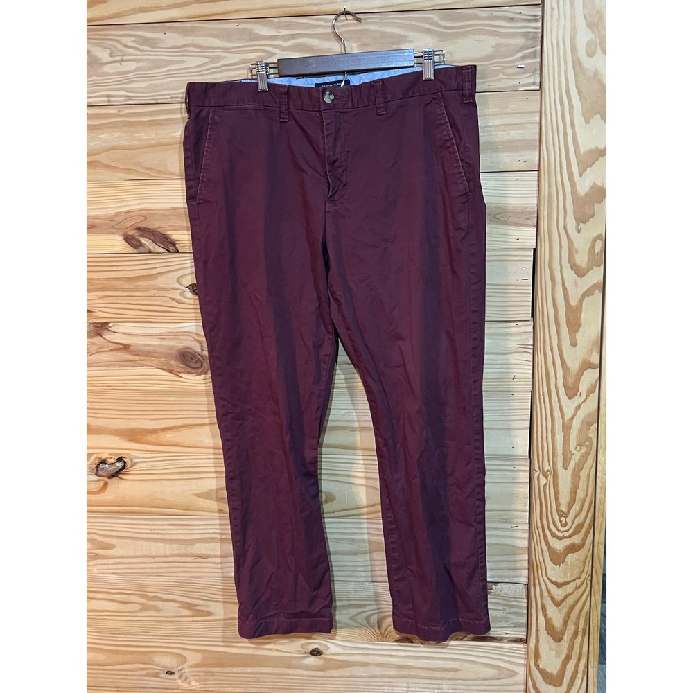 Tommy Hilfiger Chino Pants Men's 38x30 Burgundy Cotton TH Flex Stretch Straight